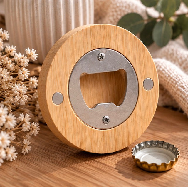 Décapsuleur magnétique en bambou personnalisable Papa Grand Cru