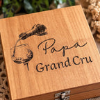 Coffret sommelier en bois gravé personnalisable fête des pères