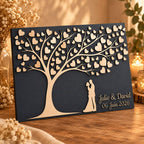 Tableau souvenir mariage arbre à cœurs personnalisé