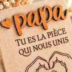 Tableau Papa en bois personnalisable fête des pères