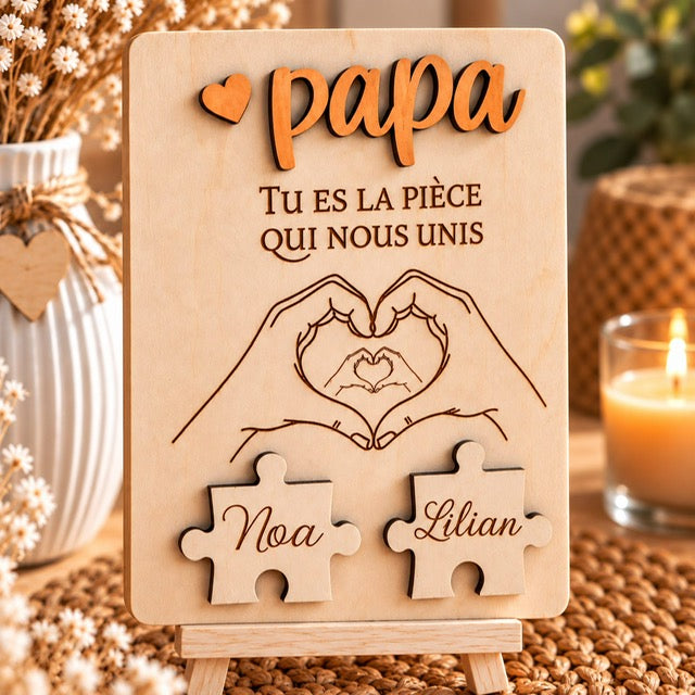 Tableau Papa en bois personnalisable fête des pères
