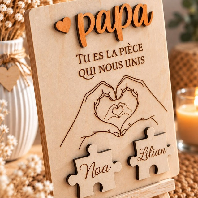 Tableau Papa en bois personnalisable fête des pères