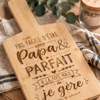Planche à découper en bambou personnalisable fête des pères