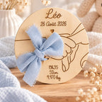 Carte en bois personnalisée pour bracelet de naissance