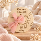 Carte en bois personnalisée pour bracelet de naissance