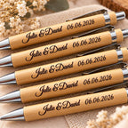 Stylo en bambou personnalisé cadeau invité mariage